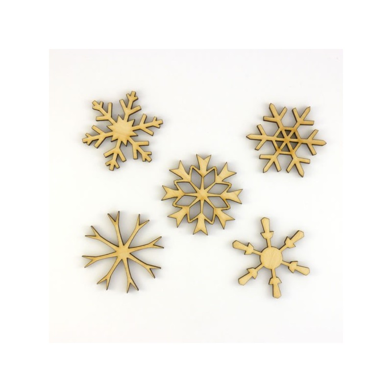 Pack n°3 - 5 cristaux de Noël (flocons) 40 mm
