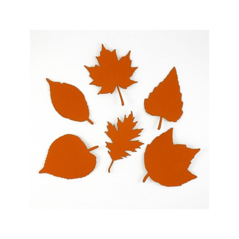 Pack de 6 feuilles rouille en papier expansé Pack de 6 feuilles rouille en papier expansé