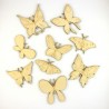Pack de 9 papillons en bois découpé