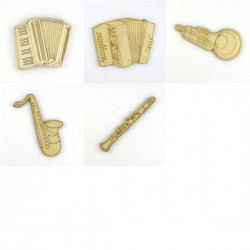 Pack 5 instruments à vent, saxophone, flûte, accordéons,trompette