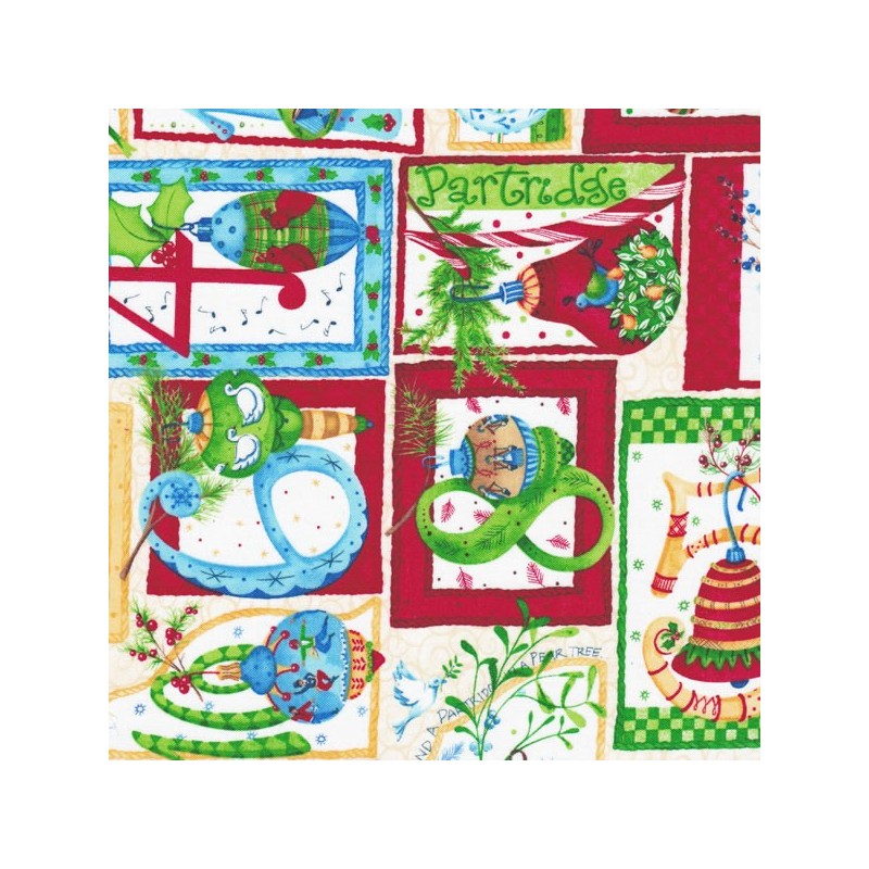 Coupon tissu coton Noël 25 x 35 cm