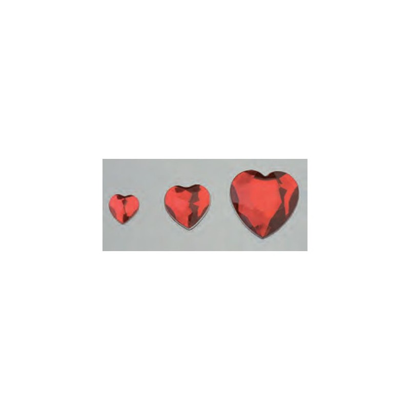 Cabochon en forme de coeur, facetté, acrylique