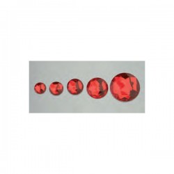 Cabochon en forme de rond, rouge, facetté, acrylique