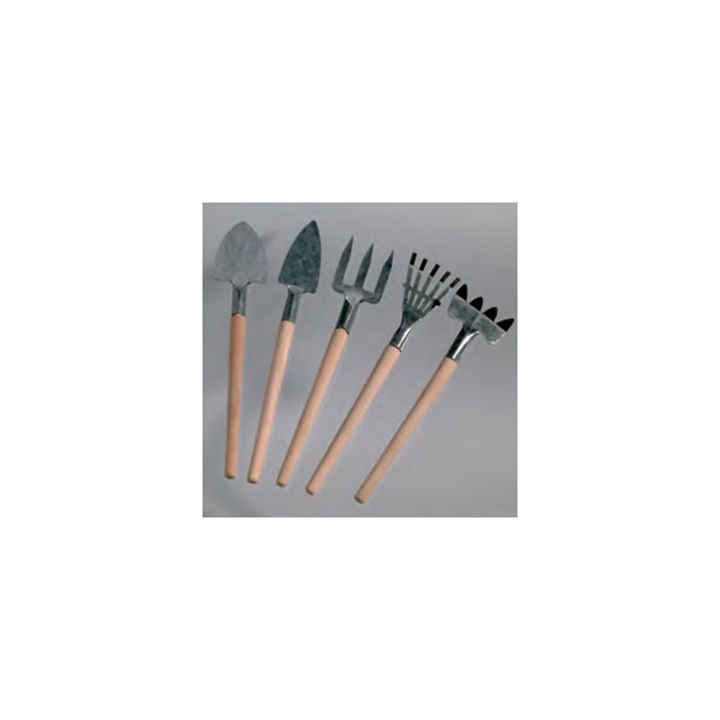 Loisir créatif - Outils de jardinage miniatures, 15 cm, bois et métal