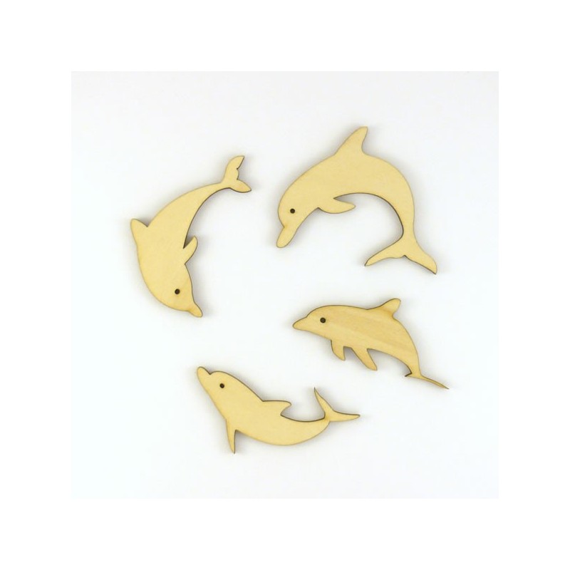 Pack de 4 dauphins en bois