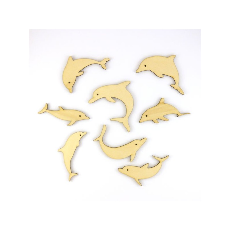 Pack de 8 dauphins en bois