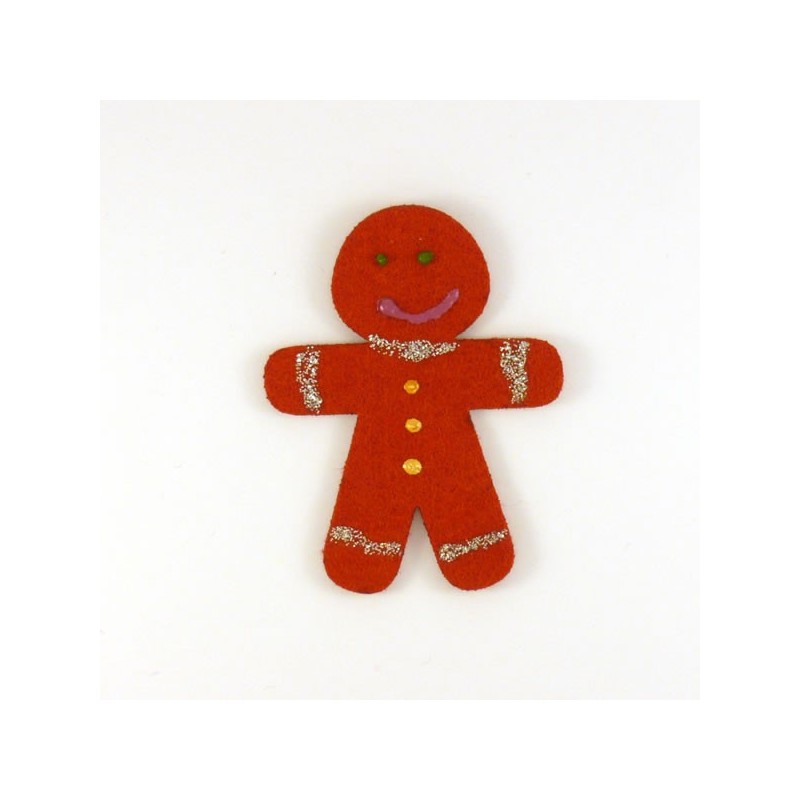 Bonhomme en feutrine rouge - peinture or et argent Bonhomme en feutrine rouge - peinture or et argent