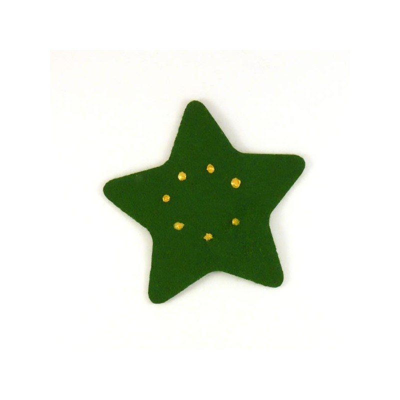 Etoile en feutrine verte -peinture dorée Etoile en feutrine verte -peinture dorée