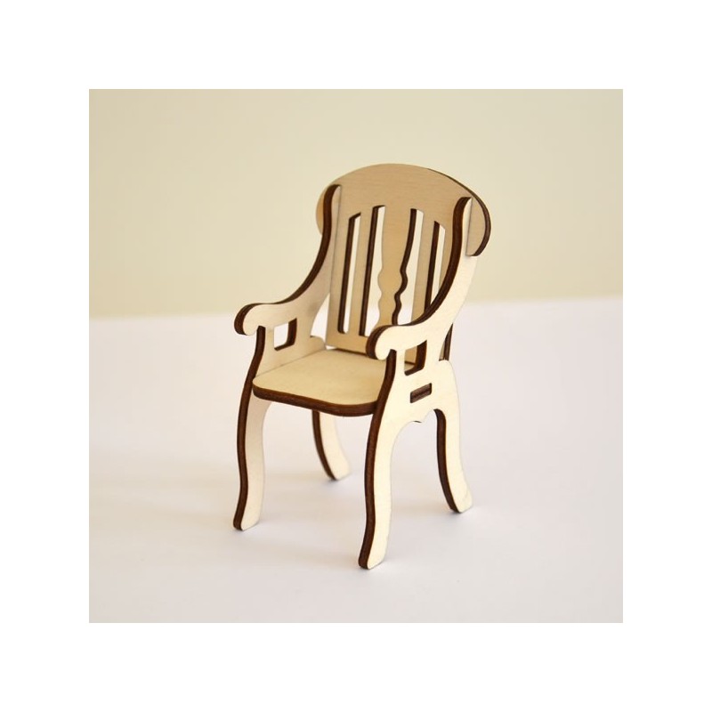 Fauteuil 3D miniature en bois