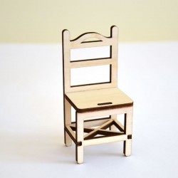 Chaise miniature 3D en bois