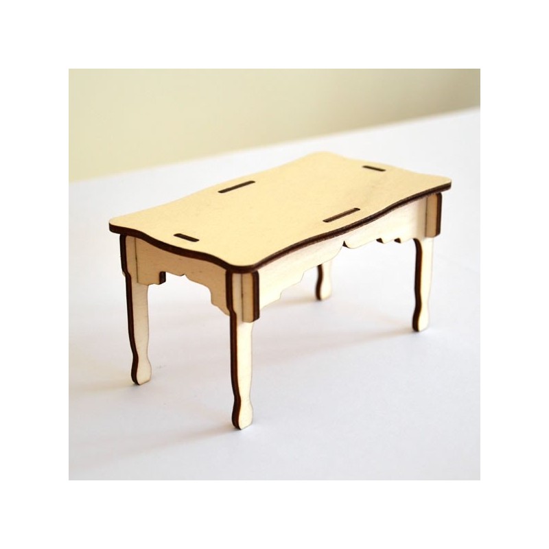 Table miniature 3D en bois