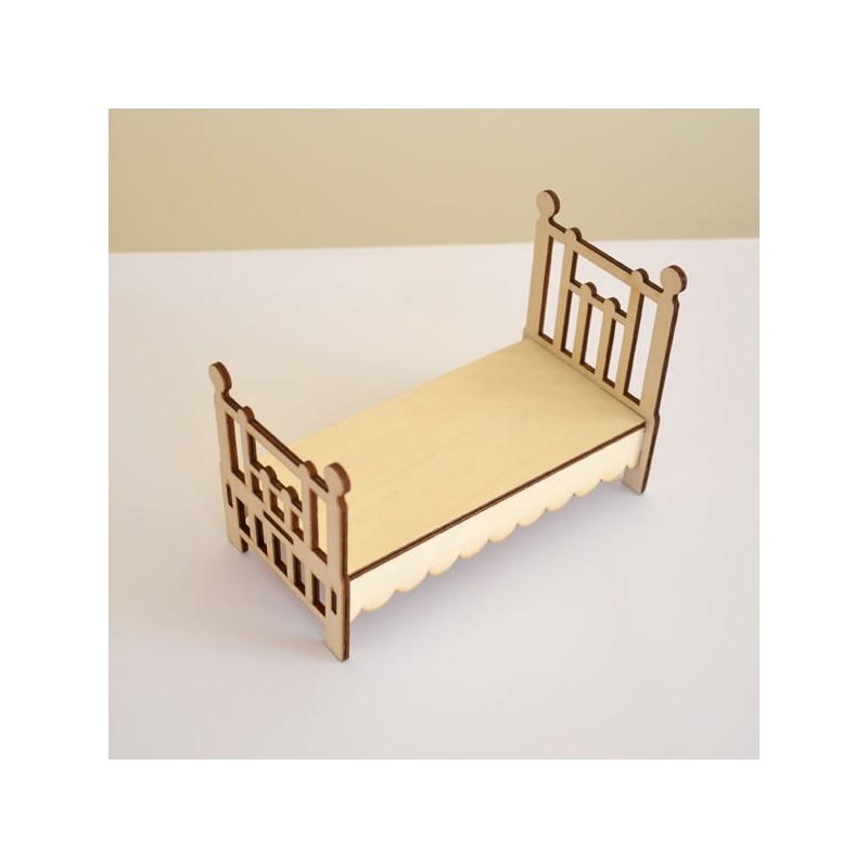 Lit 1 place pour chambre adulte miniature 3D en bois à monter