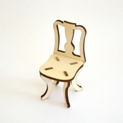 Chaise miniature 3D en bois