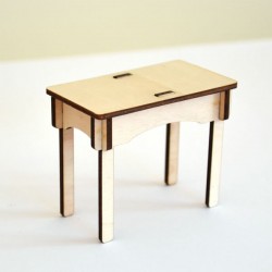 Petite table miniature 3D en bois