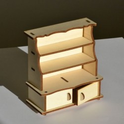 Vaisselier miniature 3D en bois à monter