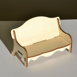 Canapé miniature 3D en bois 