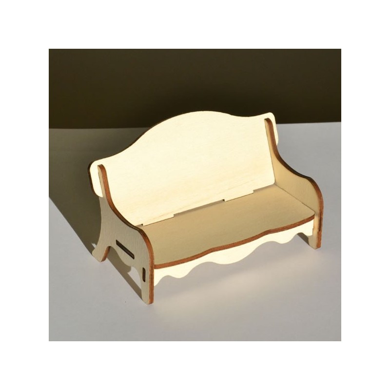 Canapé miniature 3D en bois 