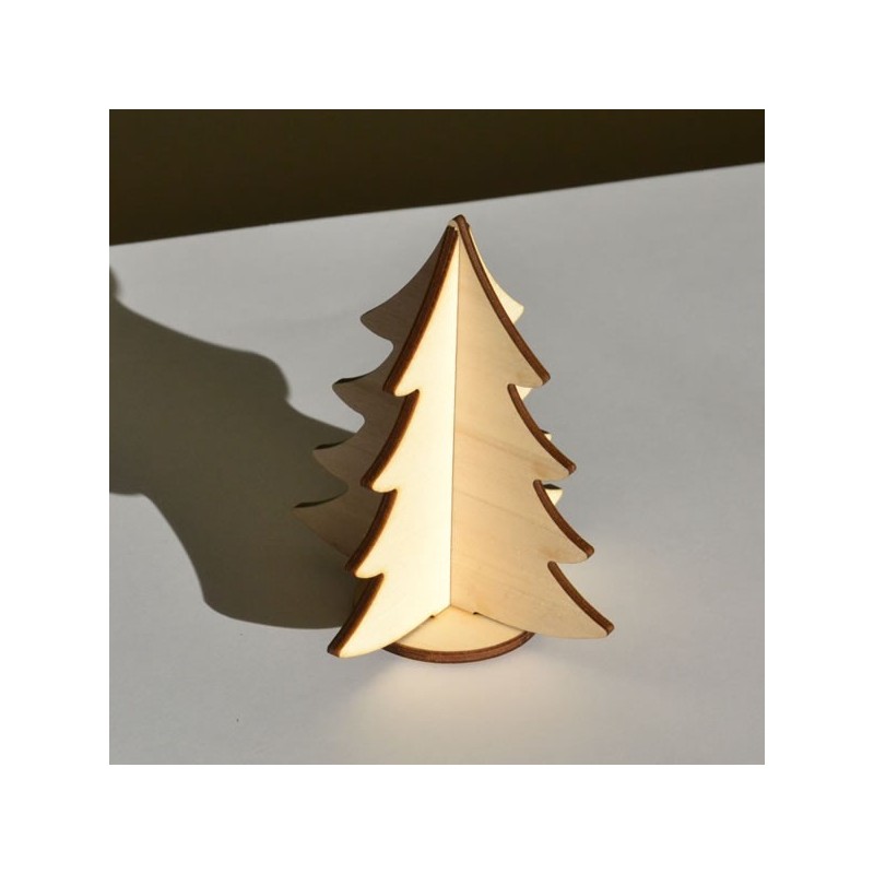 Sapin miniature 3D en bois 