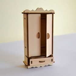 Armoire miniature 3D en bois à monter