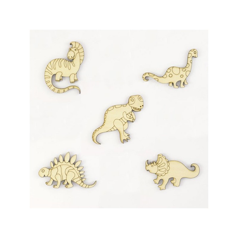 Pack de 5 dinosaures en bois