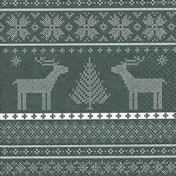 serviette de Noël avec cerf gris et blanc loisir créatif