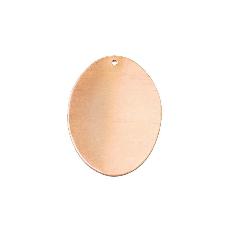 Pendentif ovale plat 1 trou en cuivre à  émailler