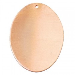 Pendentif ovale plat 1 trou en cuivre à  émailler