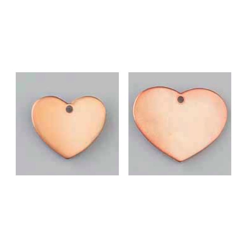 Pendentif coeur 1 trou cuivre à  émailler