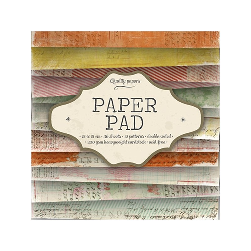 Bloc  paper pad 36 pages 6x6 double face  studio light (verts, rose, orange...)
