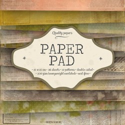 Bloc  paper pad 36 pages 6x6 double face  studio light gris, rose, vert, marron...)