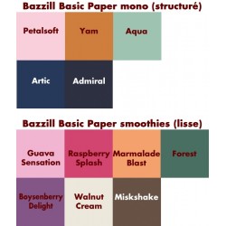 10 feuilles Papier Bazzill mono  ou smothies coloris au choix