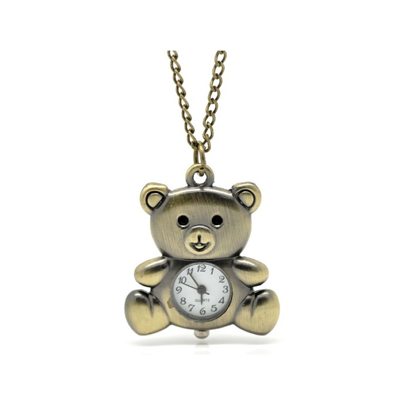 Montre ourson, gousset ou pendentif