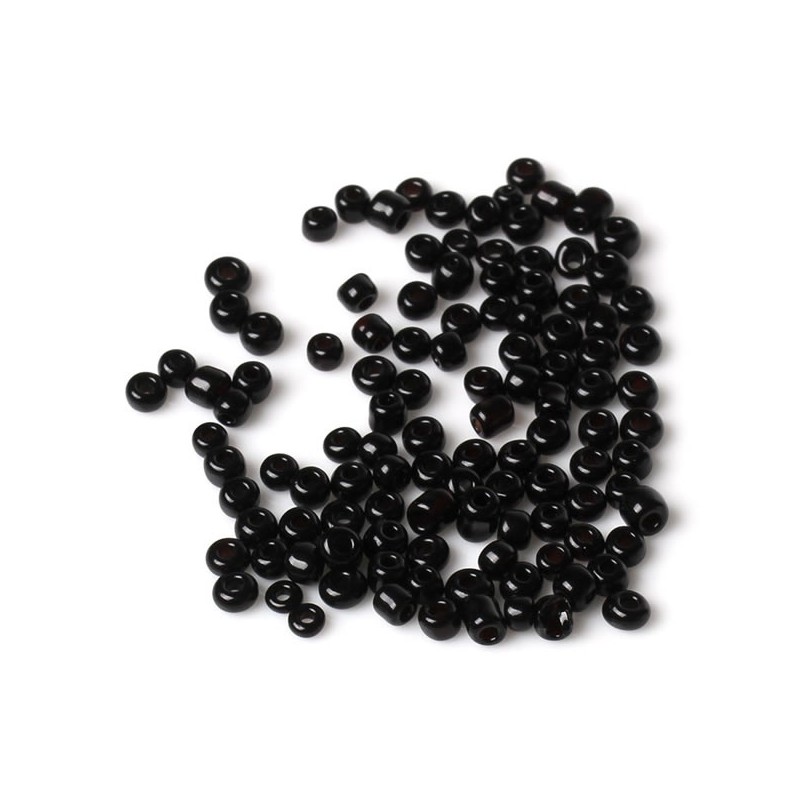 Tube de perles de rocaille noire