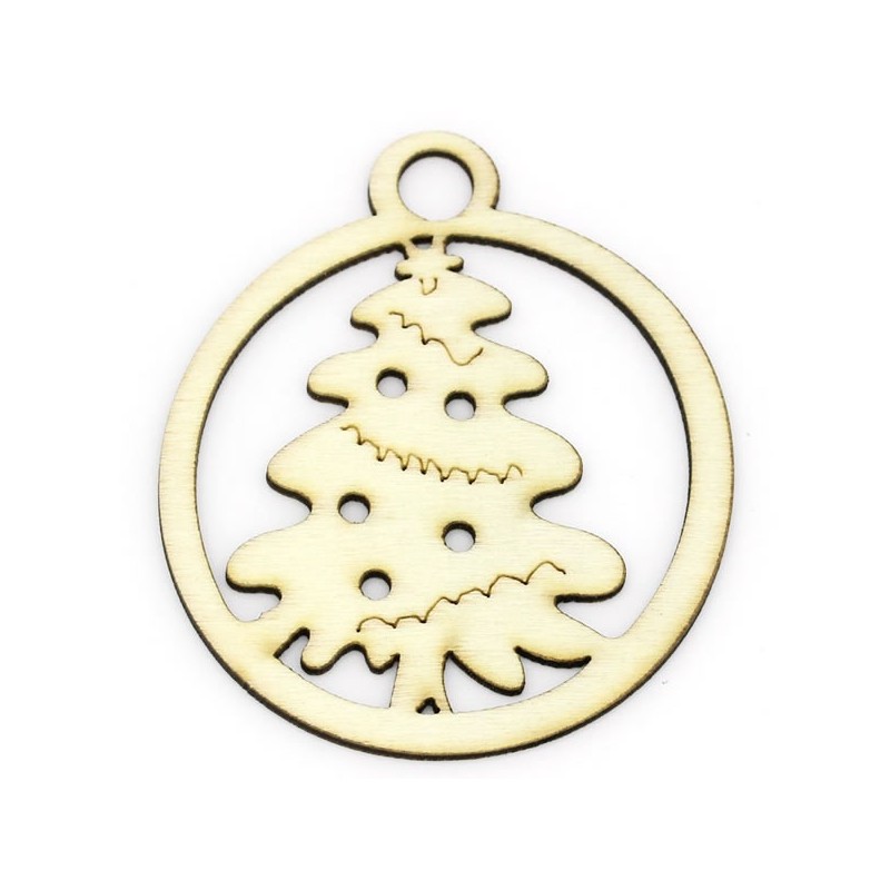 Pendentif bois en forme de sapin