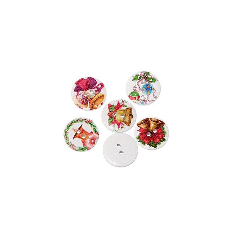 5 Boutons de Noël ou Pâques 2 cm, 2 trous, 