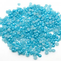 100 demi-perles embellissement 4 mm bleu vrac