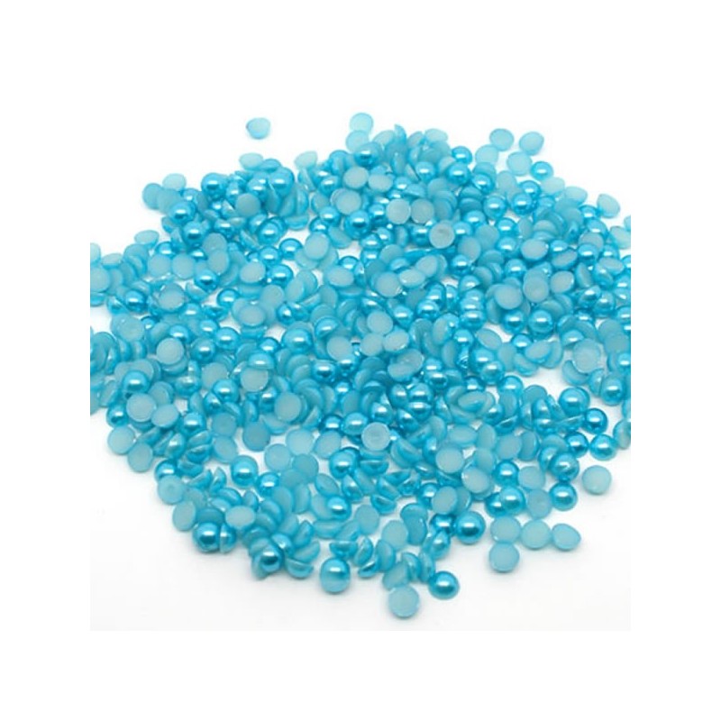 100 demi-perles embellissement 4 mm bleu vrac