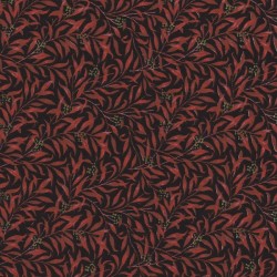 5 Coupons patchwork coordonnés noir/rouge/vert coton 29,5 x 70 cm
