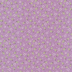 5 Coupons patchwork coordonnés mauve/blanc/vert coton 29,5 x 70 cm