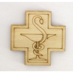 Croix de pharmacien en bois