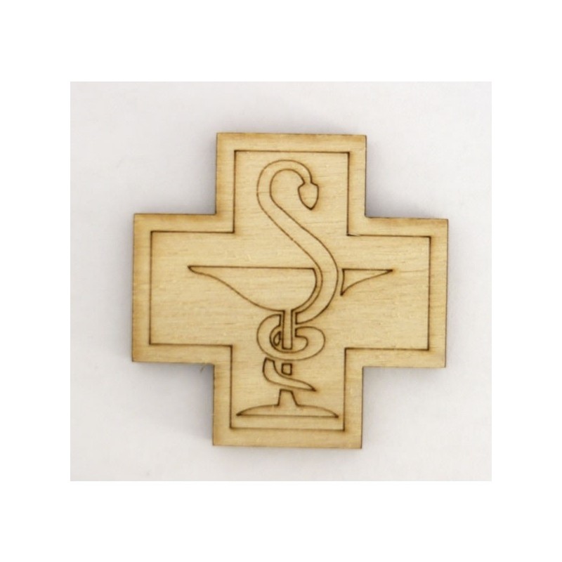 Croix de pharmacien en bois