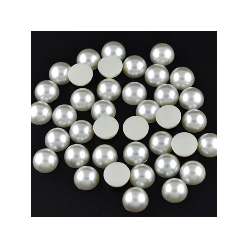 20 demi-Perles Ivoire embellissement 11 mm