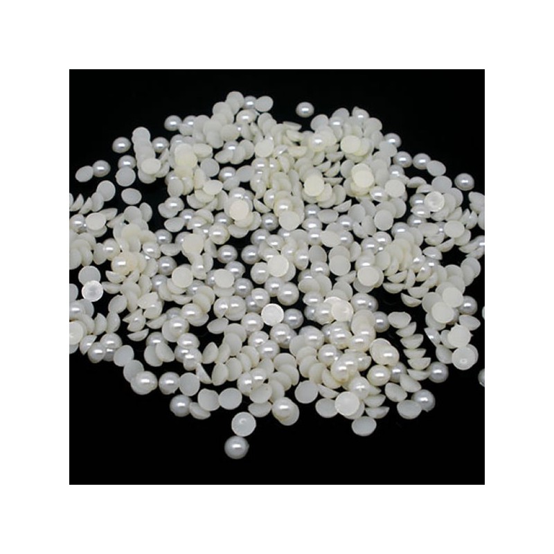 100 demi-perles embellissement 4 mm ivoire vrac