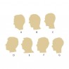 Profil visage homme en bois