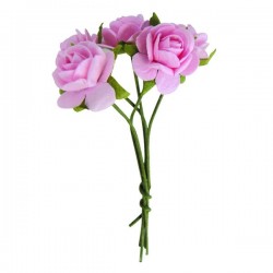5 mini roses couleur rose