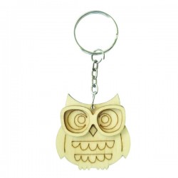 Chouette (hibou) porte-clef en bois à décorer