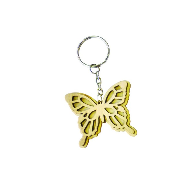 Porte-clés papillon couleur arc en ciel