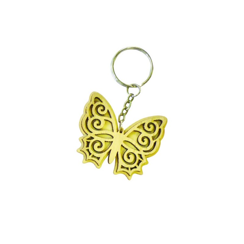 Papillon porte-clef en bois à décorer modele 2