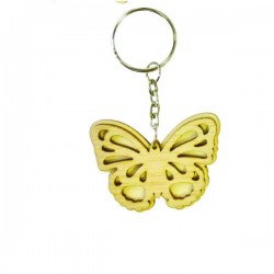 Papillon porte-clef en bois à décorer modele 4