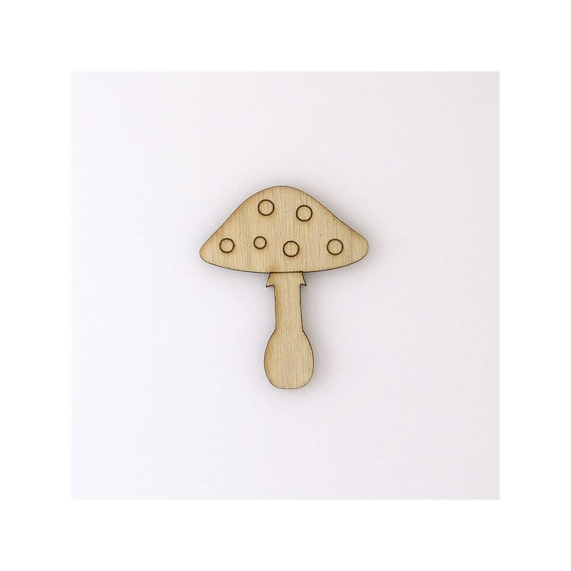 Champignon forme amanite enfantin en bois